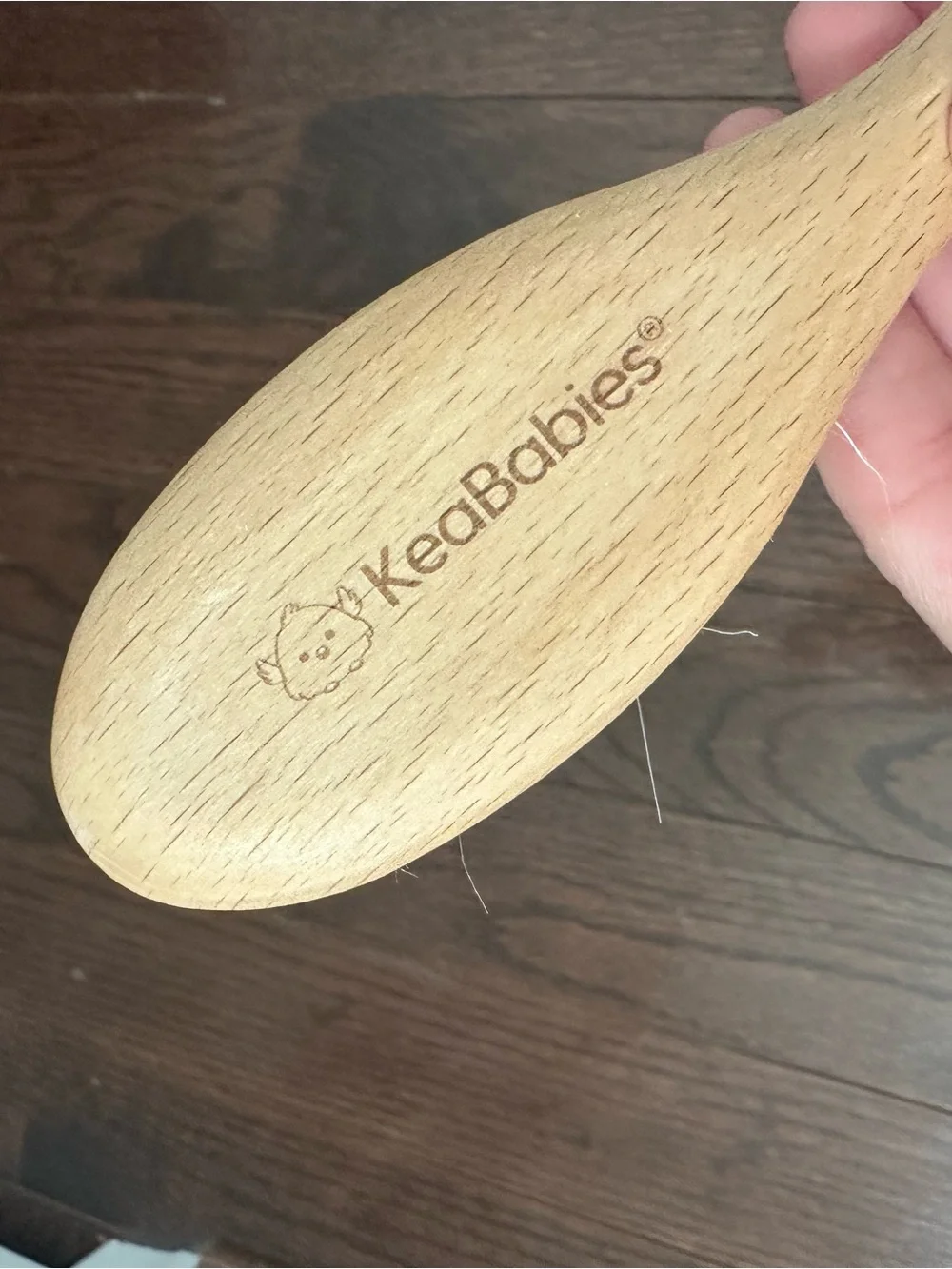 KeaBabies Natural Wooden Baby Brush with Soft White Bristles